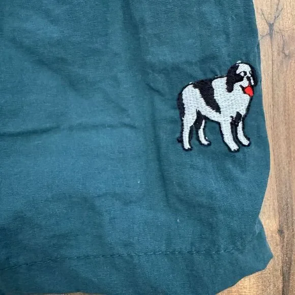 Vintage Big Dogs Swim Trunks, Green/Blue, Size Mens Small 1990s, 90s Pool Beach - Picture 3 of 9